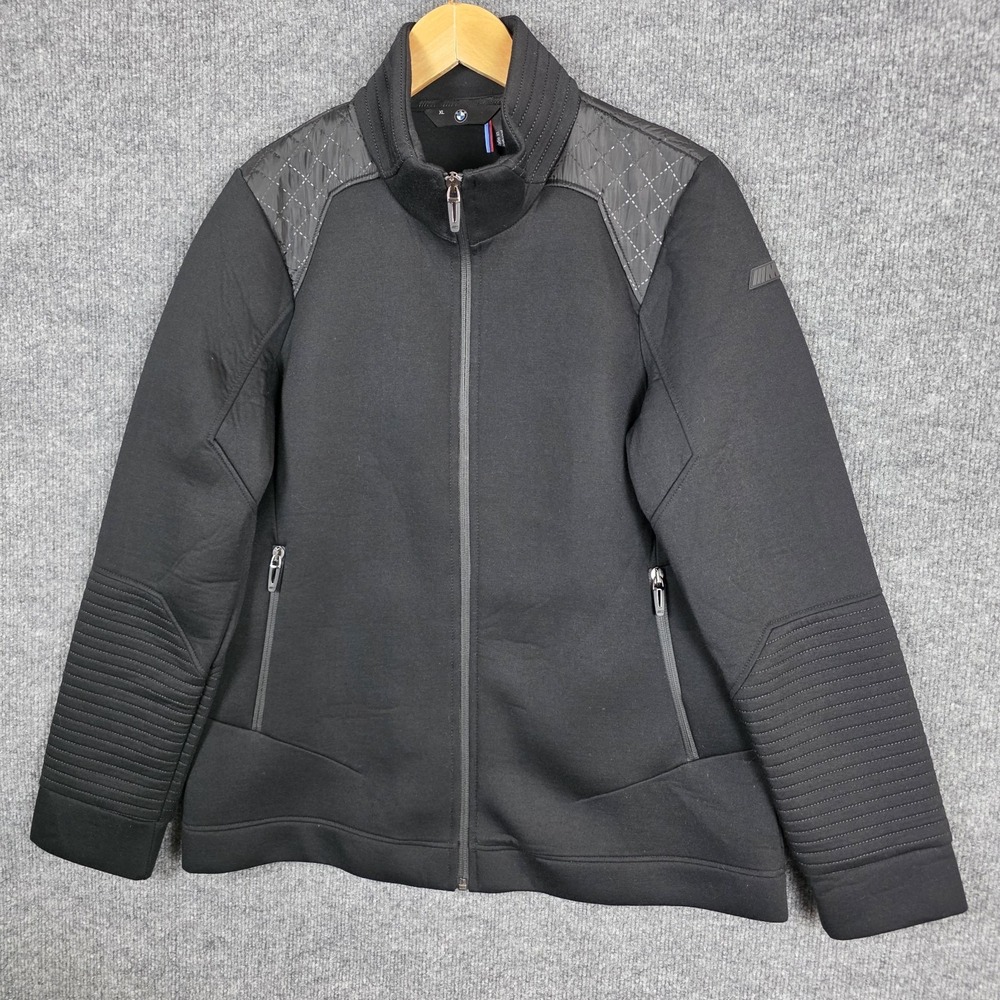 BMW M3 Jacket SZ XL Black Quilted Moto Full Zip Motorsport Racing Coat
